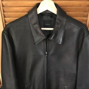 Express Black Leather Coat